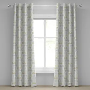 Шторы-вешалки ABAKUHAUS с велосипедным дизайном, классический дизайн, рисунки велосипедов в пастельных тонах, ретро-стиль, белый фон, декоративные двухпанельные шторы, 280 см x 225 см, цвет "кадетский синий кэмел"