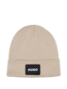Шапка бини с нашивкой-логотипом HUGO KIDS, нейтральный