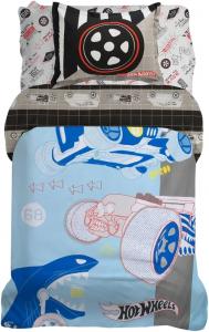 Детский комплект постельного белья Hot Wheels: супермягкий пододеяльник из высококачественного органического хлопка с наволочкой, 2 предмета, размер Twin Franco