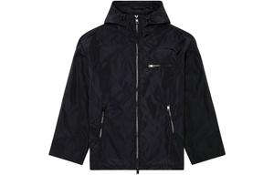 DIESEL Куртка Henness из нейлона с контрастной окантовкой и логотипом в виде овала, Black