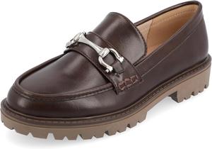Женские лоферы Journee Jessamey с плоской подошвой, фурнитура, стелька с 4 мм системой комфорта, искусственная кожа Journee Collection, коричневый