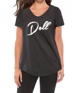 Футболка Valerie Doll с V-образным вырезом, черная South Parade, черный