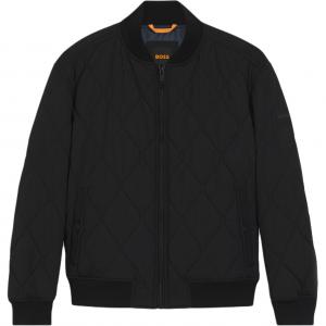 Hugo Boss Мужская пуховая куртка, черные, с бейсбольным воротником, средней высоты