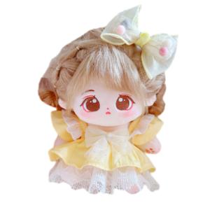 Милый и очаровательный хлопковый пупс, пушистая гуманоидная кукла для переодевания, плюшевая кукла высотой 20см Handsome, желтый