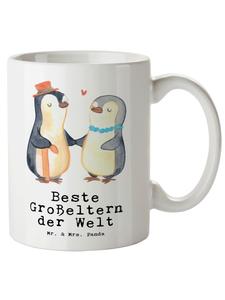 Кружка XL Penguin - Лучшие бабушки и дедушки в мире с... в белом цвете Mr. & Mrs. Panda