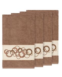 Набор банных полотенец Annabelle из турецкого хлопка, 4 предмета, с декоративной отделкой Linum Home, цвет latte