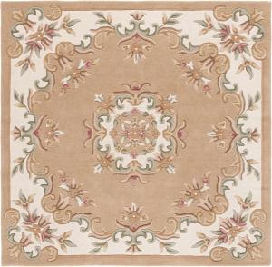 Ковер SAFAVIEH, 183 x 183 см, Aubusson Collection, Beige & Ivory, ручной работы из традиционной шерсти, идеально для гостиной, спальни, столовой (AUB301B-6SQ)