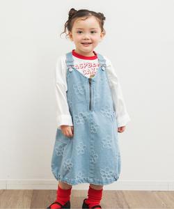 Джинсовая юбка-свитер с цветочным принтом