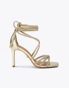 Босоножки Carvela Paparazzi на каблуке с завязками, золотистого цвета