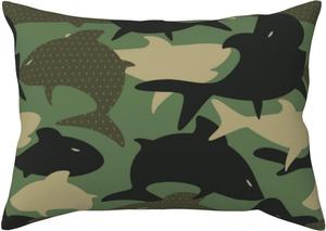 Pevtufa Чехол на подушку с камуфляжным принтом акулы и застежкой конверт Camouflage Shark