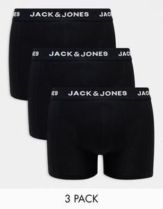 Набор из трех черных боксеров Jack & Jones с поясом с логотипом