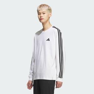Футболка adidas Essential Plus свободного кроя с тремя полосками, однослойным трикотажным верхом и длинными рукавами.