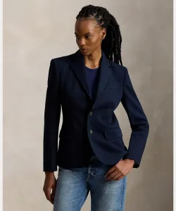Однобортный блейзер из ткани понте Polo Ralph Lauren, цвет 410 Navy