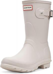 Женские оригинальные короткие резиновые сапоги Hunter, Light Grey