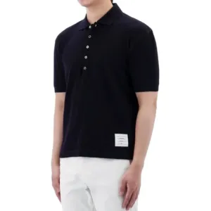 Риб-поло из вирджинской шерсти THOM BROWNE, marine синий