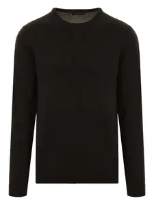 Свитер с круглым вырезом из мериносовой шерсти Roberto Collina, черный