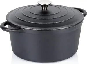 Чугунная кастрюля с крышкой, чайник, жаровня, круглая жаровня, 24 см, 3,9 л Artemis