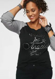 KangaROOS с длинным рукавом и металлизированным принтом спереди, цвет Schwarz-Grau-Meliert