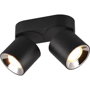 Потолочный светильник TRIO Leuchten GUAYANA, потолочный спот на 2 лампы, без 2x GU10 макс. 10 Вт, регулируемый спот GU10 1 шт., теплый белый - холодный белый, спот поворотный и вращающийся Trio Leuchten, Schwarz matt