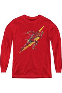 Футболка с длинным рукавом "Флэш из Лиги справедливости" для молодежи Gildan, красный