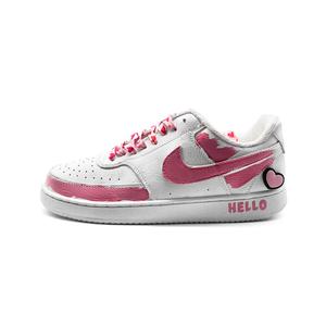 Nike Court Vision 1 Hello, I Love You амортизирующие низкие скейтбордские кроссовки Unisex Pink White
