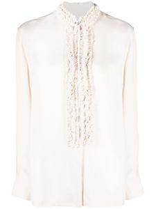 Jil Sander блузка с оборками, нейтральный цвет