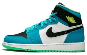 Баскетбольные кроссовки Air 1 Vintage женские с высоким верхом, синие/зеленые Jordan