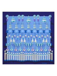 Шелковый шарф с принтом Ferragamo, синий