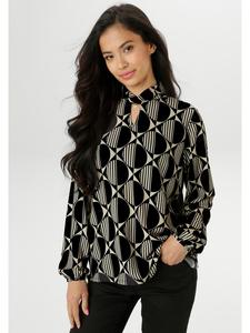 Aniston Блузка черного/кремового цвета