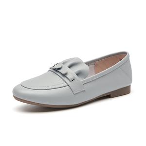 Лоферы женские Экрю/Серо-голубые DG