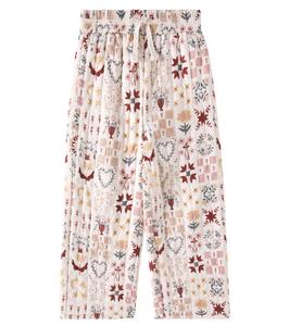 Широкие брюки из льняной ткани в стиле фольклора Rylee + Cru, Natural