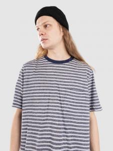 Футболка Anerkjendt Akkikki Cot/Linen Stripe T-Shirt, sky captain