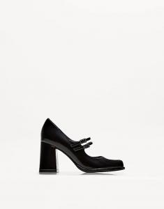 Туфли Bershka в стиле Мэри Джейн на блочном каблуке черного цвета