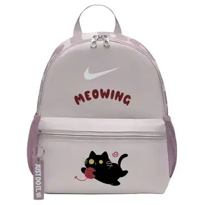 Nike Тканевый рюкзак женский серый фиолетовый и фуксия и белый, Black Cat