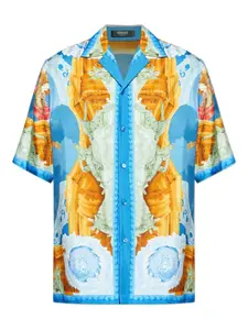 Рубашка Gallery с короткими рукавами Versace, синий