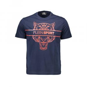 Синяя хлопковая мужская футболка Plein Sport