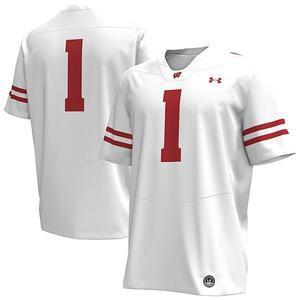 Мужская футболка Wisconsin Badgers #1 белая Under Armour