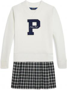 Платье Polo Ralph Lauren Kids Letterman Fleece Sweatshirt Dress, цвет Nevis
