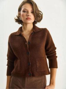 Bianco Lucci Вязаный кардиган в коричневом цвете
