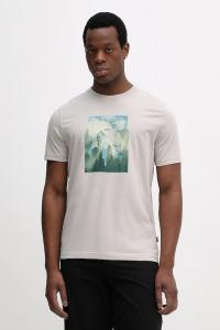 Хлопковая футболка te_cover BOSS Orange, бежевый