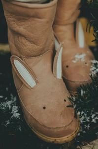 Зимние кожаные детские ботинки Wadudu Classic Boots Bunny Donsje, бежевый