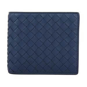 Миниатюрный унисекс-кошелёк из овчины синий Bottega Veneta