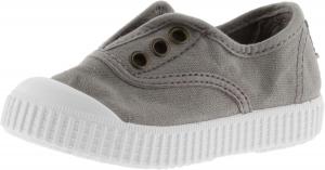 Женские кеды Victoria английского бренда с тонированным носком из канвы и шнуровкой, серый