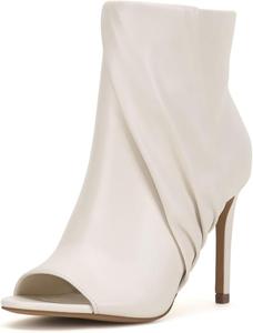 Женские ботильоны FOWT с открытым носком, высокой шпилькой, короткие, с боковой молнией, для вечеринок, размер 4-16 США, White