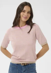 Футболка kalizza в узкую полоску без принта Kaffe, Feather Mel Pink Fine Stripe