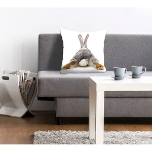 Декоративная подушка queence Rabbit Tail с кроличьим хвостиком Queence, Grau + bedruckt