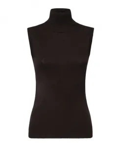 Свитер без рукавов с высоким воротником Vertigo Sportmax, коричневый