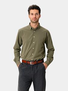 Рубашка на пуговицах классического кроя TEESHOPPEN, оливковый