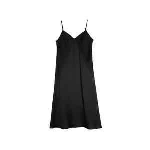 ELLE Слип-платье женское черное с V-образным вырезом тонкое