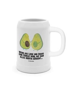 Пивная кружка с авокадо и надписью "Пара" на белом фоне Mr. & Mrs. Panda